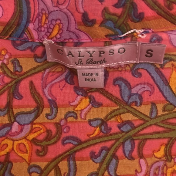 Gorgeous Calypso St Barth tunic in deep pink  multicolored. - Picture 2 of 3
